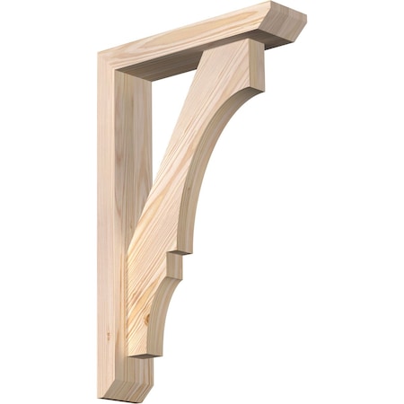 Ekena Millwork Balboa Slat Smooth Bracket w/ Offset Brace, Douglas Fir, 3 1/2"W x 14"D x 22"H BKT0402X14X22BOA06SDF
